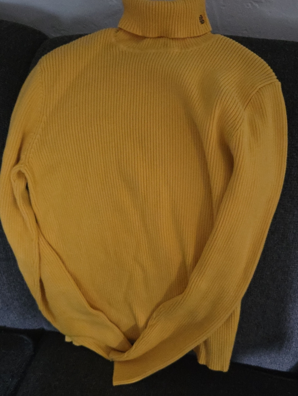 Ralph Lauren Yellow Ribbed Turtleneck Sweater
